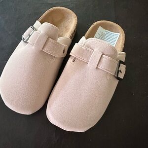Kids Pink Suede Slip-On Shoes